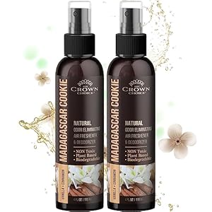 Air Freshener Spray— Vanilla Cinnamon Non-Toxic Natural Essential Oil Spray & Odor Eliminator—Deodorizer for Home/Room/Lounge/Toilet/Car/Laundry-Safe for Kids & Pets 2PK-4 oz each