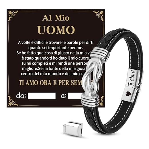 Merclix Regali Per Lui/Nonno/Papà Natale Bracciale Uomo Idee Regalo Uomo Compleanno