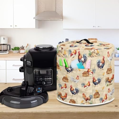 Image of Cozeyat Chicken Pressure Cooker Air Fryer Cover,Round Pressure Cooker Dust Cover,Protective Cover with Pocket Kitchen Appliances for Electric Pressure Cooker Air Fryer Rice Cooker Steamer