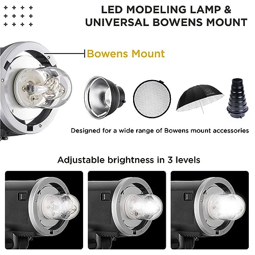 Flashpoint XPLOR 600 HSS Outdoor Battery Powered Studio Flash Strobe Monolight w/Built-in R2 2.4GHz Radio Remote System, Bowens Mount, 600Ws 11.1V 8700mAh Lithium Battery, 450 Full Power Flashes