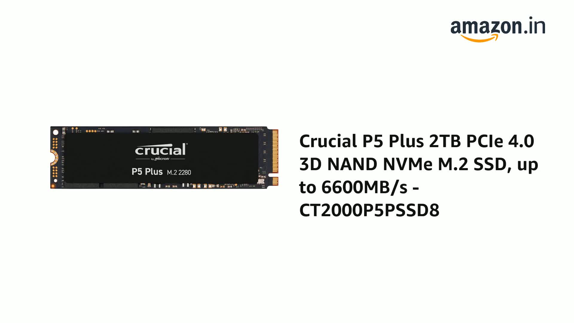Crucial P5 Plus 2TB PCIe 4.0 3D NAND NVMe M.2 SSD