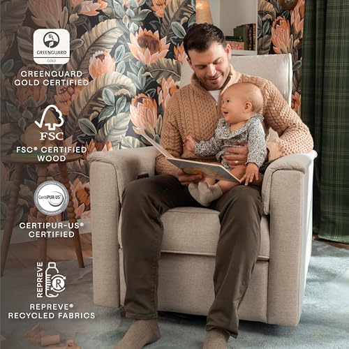 Image of Namesake Willa Deluxe Power Recliner Glider, Performance Beach Eco-Weave | GREENGUARD Certified Recliner w / 270 Swivel - Built-in USB Charging Port w / Heat & Massage - Water & Stain Resistant Fabric