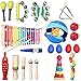 NAHKZNY TOPERSUN 28PCS Instruments de Musique Enfant Jouets Musicaux Bois Cadeau de l'enfant Instrument Percussion Enfant Ensemble avec Xylophone, Tambourin, Triangle et Autre Instrument
