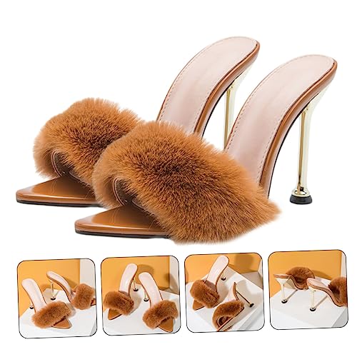 Pantoufles de maison d'été et sandales à talons stables PU - 2
