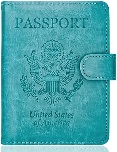 WALNEW Passport Holder Cover Case RFID Passport Travel Wallet, Blue