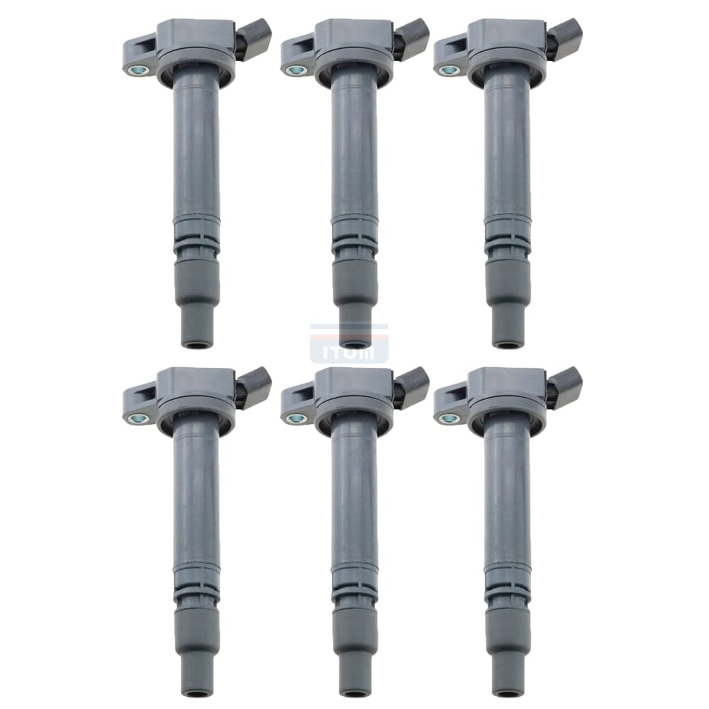 ITOM Ignition Coil Pack Replacement for 2009-2015 Toyota Highlander RAV4 Camry Avalon Sienna Scion tc ES300H 2.5L 2.7L L4 Coils OE# UF507 90919-02250 90919A2003 C1596 Set of 6