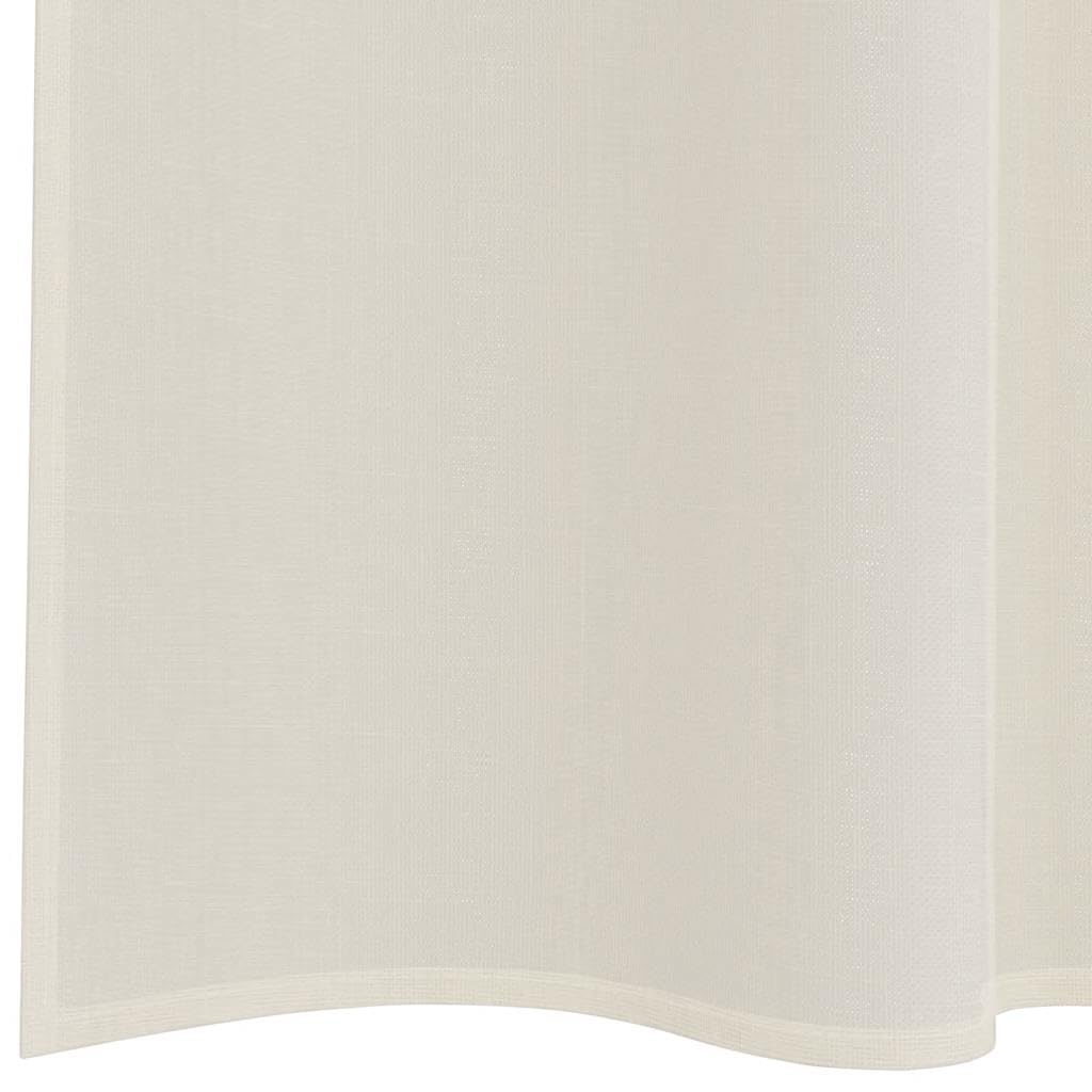 Zasłony z woalu, z kieszeniami na drążek, 2 szt. kremowe, w 100% z poliestru, 140 x 140 cm, półprzezroczyste, przepuszczające światło, do salonu, sypialni, kuchni, z ochroną przed wzrokiem i