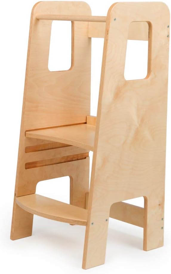 moblìUlly One The Stain-Resistant Learning Tower Made in Italy | Designed by Expert Educators According to The Montessori Method | Learning Tower with Adjustable Shelves (Transparent)