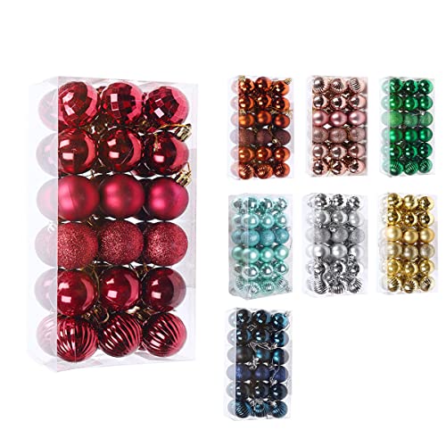 Bolas de Navidad, adornos de bolas de Navidad, inastillables, juego de bolas colgantes para árbol de Navidad, fiesta, hogar, festival, decoración (rojo, 4 cm/36 piezas) Cover