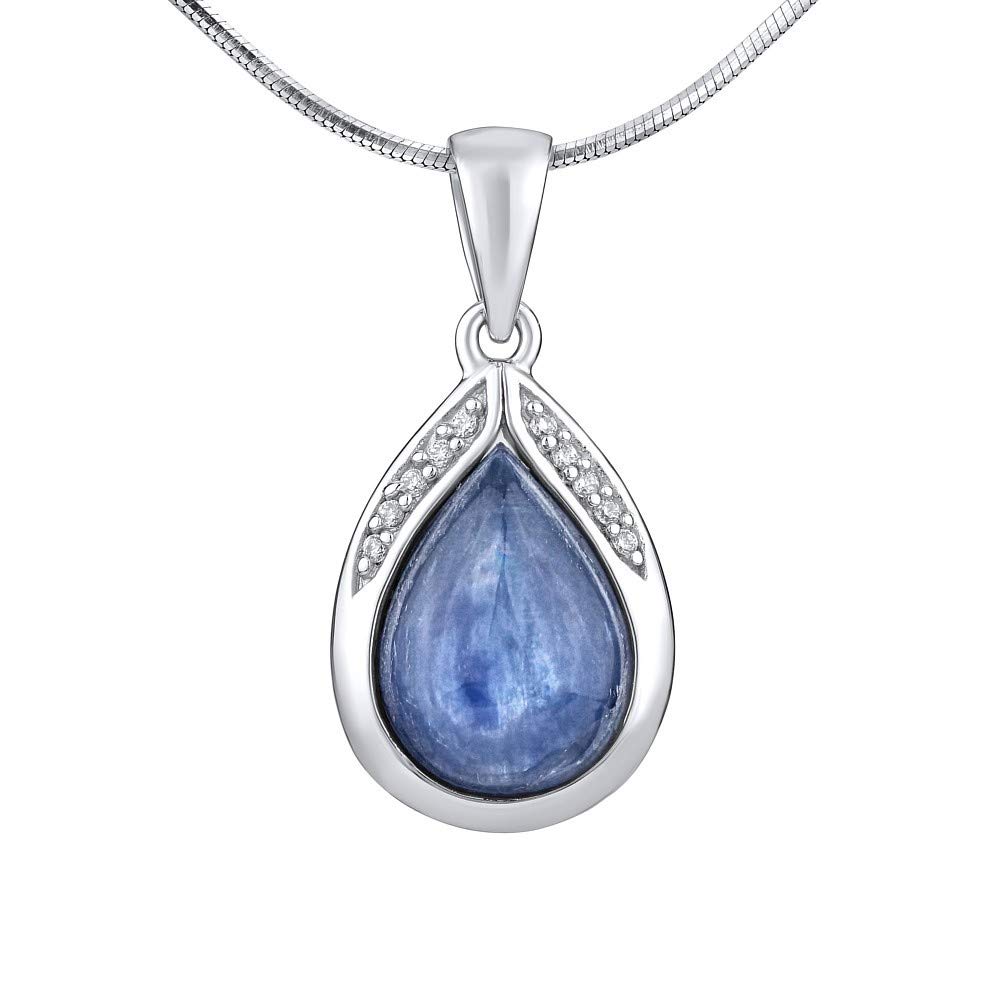 SILVEGOJST13326KE - Women Pendant 925 Sterling Silver with Natural Blue Kyanite