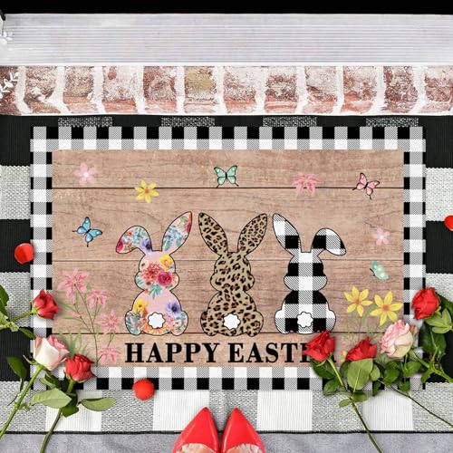 Alfombrillas de Pascua para entrada del hogar, tapetes decorativos para puerta de vacaciones, decoración del hogar (D, 40 x 60 cm)