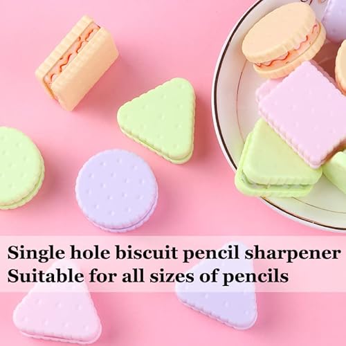 Akoak 4 Pcs Cute Cookie Sharpener, Pencil Sharpener For Primary School Students, Creative Stationery For Children (Random Distribution Of Styles And Colors, Not Optional) #TOP5