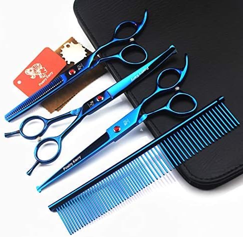 high-end Professional pet Care 7 inch pet Scissors 440C Steel Blue Set (3set-1)