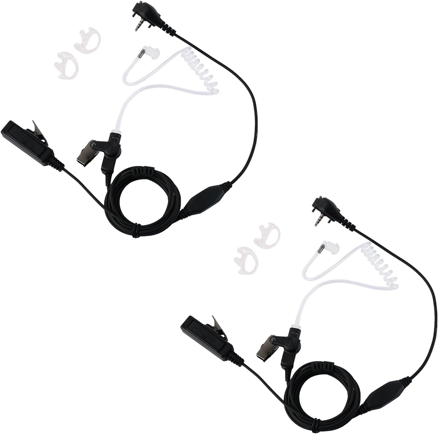 VX-261 Earpiece Headset with Ptt Mic for Motorola Yaesu Vertex Standard VX-230 VX-231 VX-298 VX-350 VX-351 VX-180 EVX-531 2 Way Radio Walkie Talkie,2 Pack