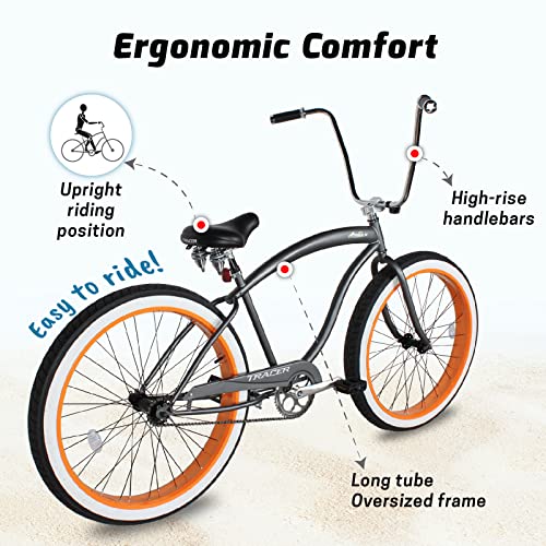 Bicicleta Tracer Avalon Playera de una velocidad, ruedas de 29", color gris/naranja miniatura 3