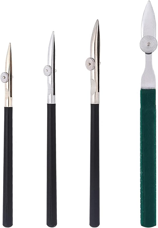 GORGECRAFT 4 Pieces Art Ruling Pens Fine Line Masking Fluid Pen Adjustable Ruling Ink Pen Set Drawing Tool for Mounting Art Artists Supplies, 4 Sizes