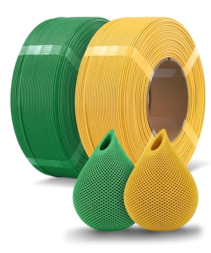 Image of OVERTURE 2 Pack 1kg High Speed Refill PLA Filament, Green+Yellow