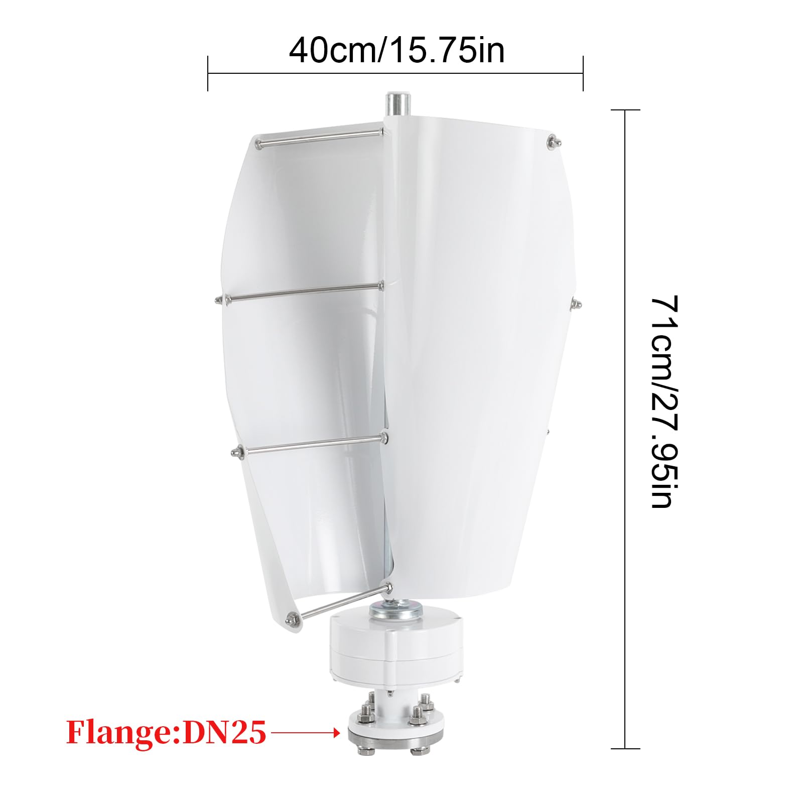 Éolienne verticale - 500 W - Générateur d'énergie - Pales en aluminium - 24 V - Pas de bruit - Axe vertical - Générateur d'éolienne pour un usage domestique avec contrôleur