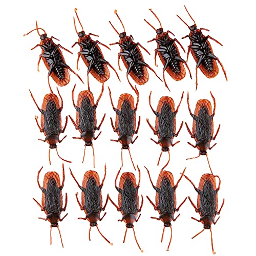 Gudves Prank Fake Roaches Model Simulation Fake Rubber Cockroach Roach Bug Roaches Toy Prank Funny Trick Joke Toys Plastic Bugs (10Pcs) #TOP5