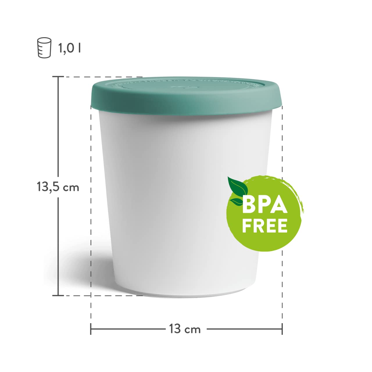 ELLI Kompresor 1,2 litra Maszyna do lodów, Przepisy w zestawie, Stalowa lodówka na jogurt, sorbet i lody, 135 W, wyświetlacz LCD, timer, chłodzenie