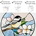 Gift Birds Handmade Chickadee Stained Glass Suncatchers Genuine Stained Glass Window Hanging Unique Indoor Ornament & Outdoor Decor (Chickadee Panel)