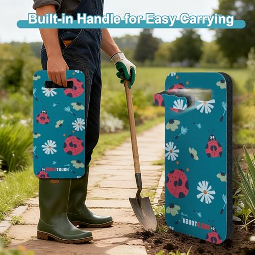 Image of MELOTOUGH Garden Kneeling Pad, 1 inch Thick Soft NBR Foam Kneeling Pads for Gardening, Cleaning, Work - Lightweight & Comfortable, 15.75 inchx7.2 inch (Ladybug)