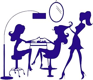 Adhesivo de vinilo para peluquería salón de belleza manicurista manicura tienda letrero con logotipo 81x92,1cm personalización personalizada XL color Azul oscuro