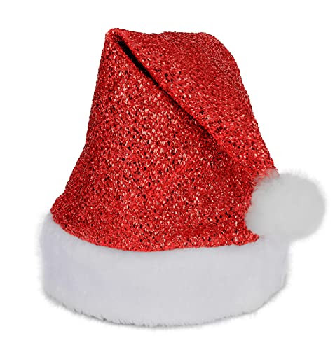 Folat 66096 Weihnachtsmütze Rot Glitter Mütze Weihnachten Nikolaus...