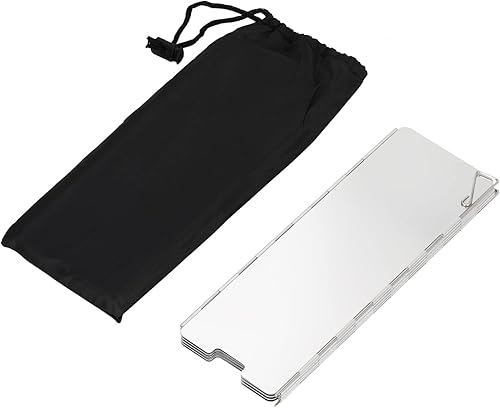 Miniatura 6 de Estufa de camping de 8 placas Parabrisas plegable al aire libre Estufa de campamento Parabrisas Parabrisas de aleación de aluminio Parabrisas para