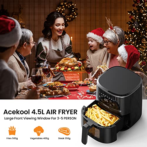 Friteuse sans huile 5QT Acekool avec panier silicone et 8 programmes