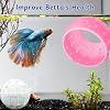 Betta Hideout Resting Spot with Filter Ball, Betta Fish Hides and Nitrifying Balls, Hammock Float Aquarium Accessories, Aquatic Tunnel with Suction Cups, Fish Tank Decorations, Aquarium Decor (Pink)
