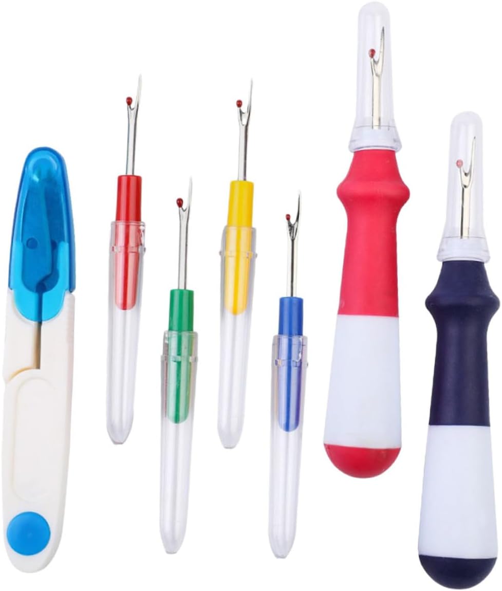 BEBEMOKO Steady Sewing Thread Cutter Embroidery Remover Seam Ripper Tool Kit Finger Protectors for Sewing