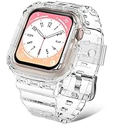Besgoods Clear Watch Band Compatible with Apple Watch Bands 38mm 40mm 41mm 42mm 44mm 45mm for Wom...