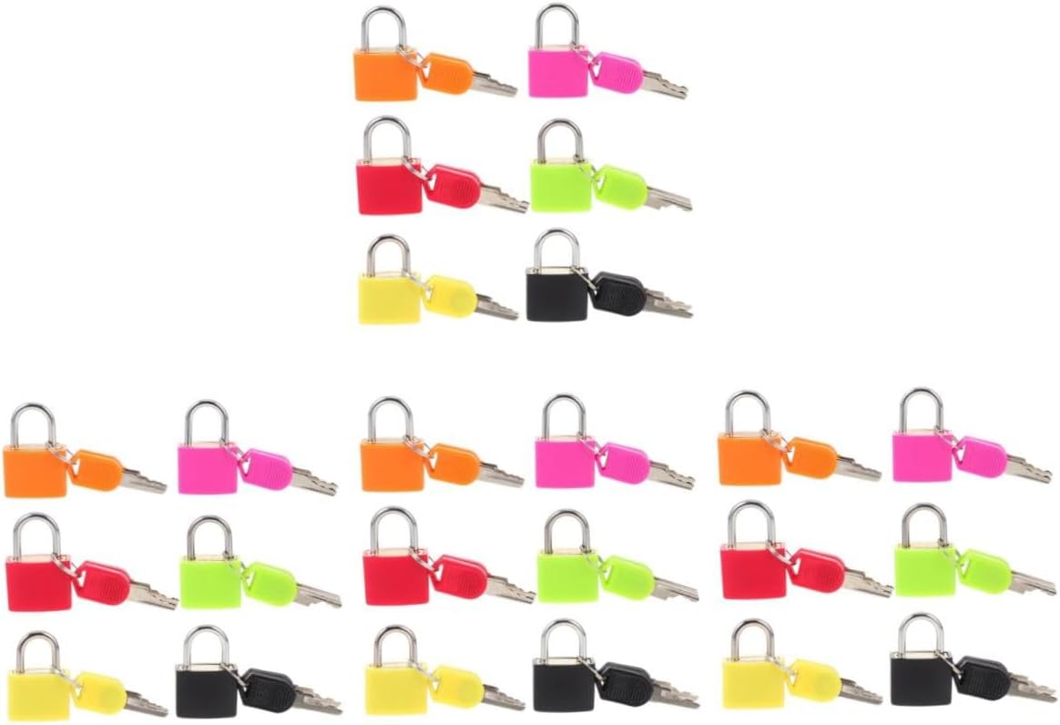 ARTIBETTER 24pcs Keyed Padlocks Travel Lock for Diaries Luggage Backpacks Jewelry Boxes Secure Your Valuables with Bright Lock Colors