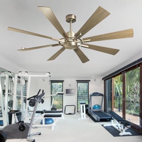 Image of Depuley Ceiling Fan Without Light: 72 Inch Big Indoor Outdoor Fan with Remote APP Control - Large Farmhouse Wood Ceiling Fan no Light 8 Blade Reversible Quiet DC Motor Memory Function Timer