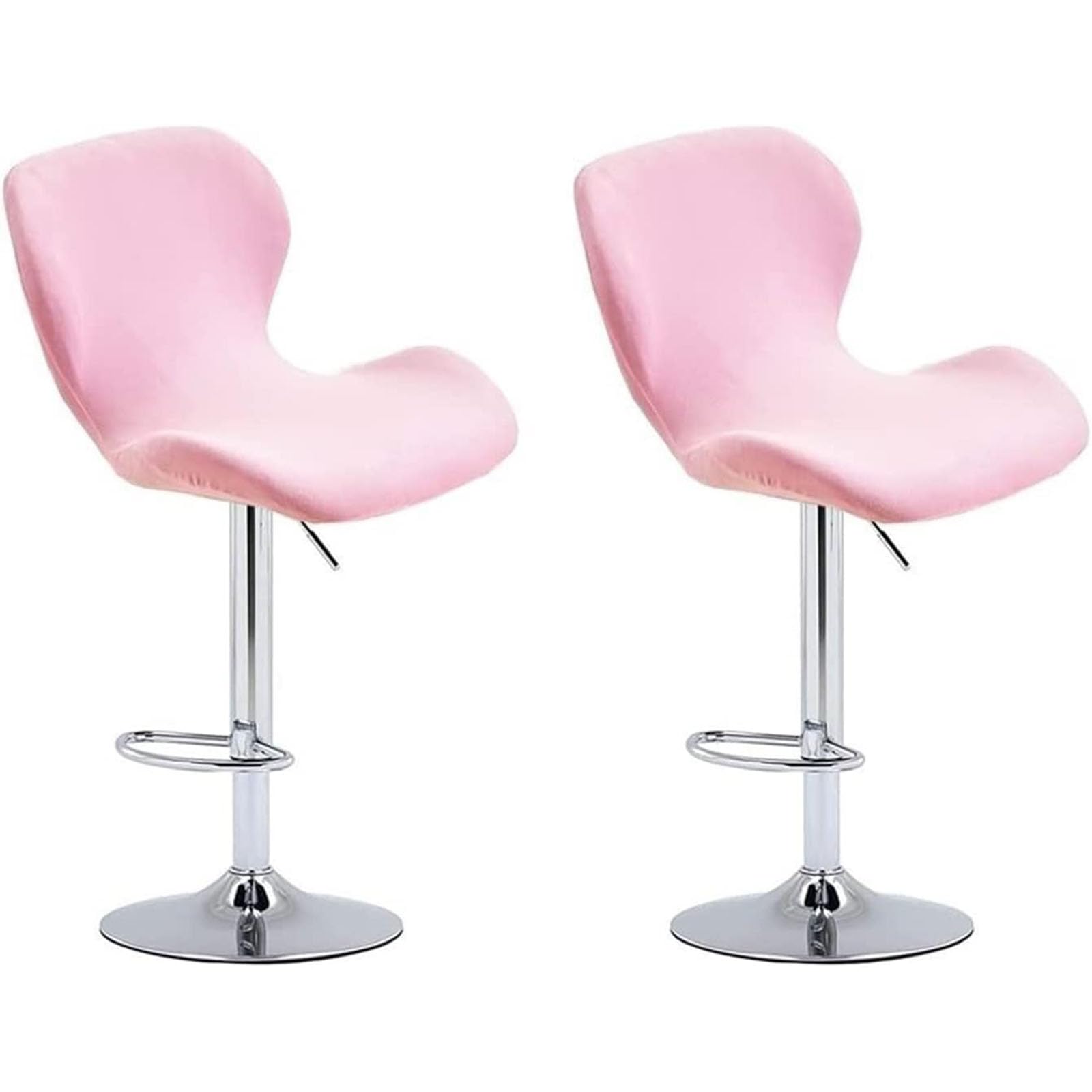 Leomix Set of 1/2/4 Velvet Bar Stool Chair Covers, with Curved Back Stretch Bar Chair Slipcovers, Bar Stool Cover Swivel Chair Protector for Counter Kitchen,C,2pack