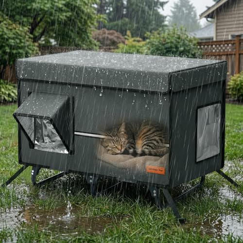 X-Large Collapsible Cat Shelter with Metal Frame