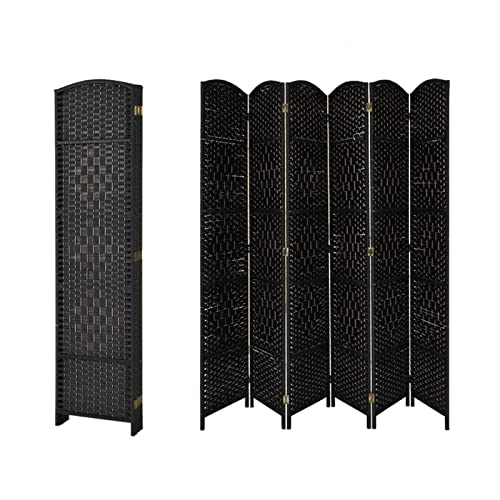 Image of Multigot 6 Panel Room Divider, Folding Privacy Protection Screen, Free Standing Decorative Separator for Bedroom Living Room Office (Black)