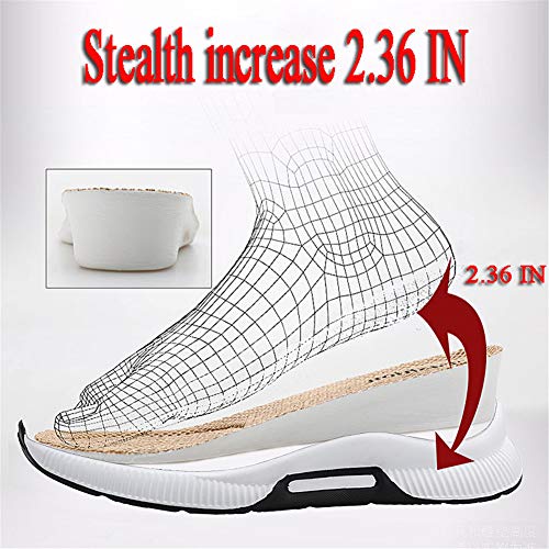 ailishabroy Elevator Sneakers Men Sports Lightweight Casual Shoes with Hidden Flight Lifting Heel for Men Black Blue Gray -2.36 Larger4