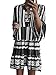 Minetom Femmes Bohême Robe Été Mini Robe De Plage Casual Boho Tunique Chic Col V Manche 3/4 Imprimé Une Ligne Robes A Noir FR 46