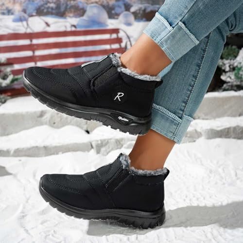 Bottes de neige à talon plat avec doublure douce pour femme active
