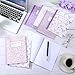 Fullhawl 6 Pcs Bow Composition Notebooks, Preppy Coquette Notebook College Ruled Journal, 110 Page, Cute Back to School Gift for Teacher, Student, First Day of School(Purple,9-3/4 x 7-1/2