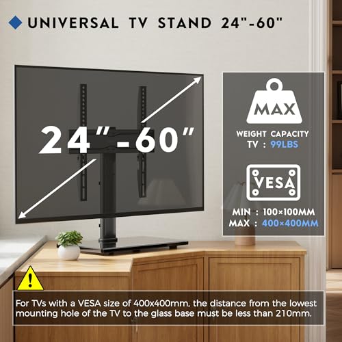 BONTEC Universal TV Stand for 24-60 Inch TVs, Height Adjustable by BONTEC - Used condition - Image 2
