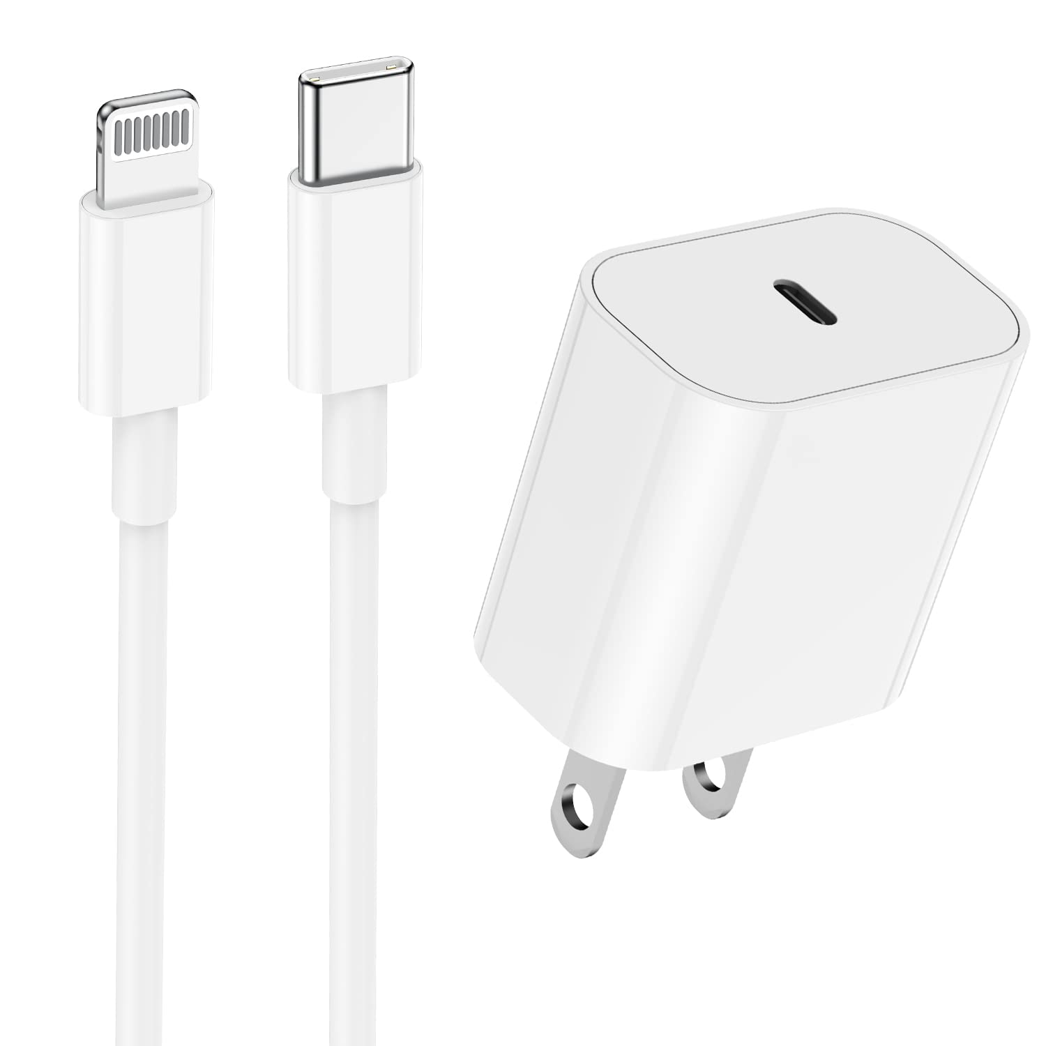10ft iPhone Charger Fast Charging Block,Wall Charger Plug and Long USB C to Lightning Cable Cord,Type C Charging Cube Adapter Brick Box for Apple iPhone 14 Pro Max/13 Pro/12 Mini/11 Pro/XS/XR