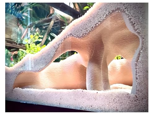 Aquarium & Terrarium Corner Underground Cave Faux Mangrove Root Hideout for Betta Corydoras Shrimp Geckos & Snakes Natural-Look Tank Decor in Textured Root Style (Desert Tan 7.5x7.5x4)
