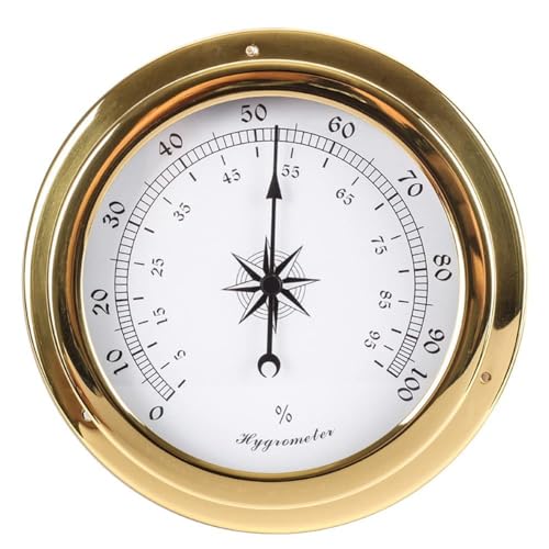 Set Di 4 Stazioni Meteorologiche Con Barometro Tradizionale In Ottone, Kit Orologio Termometro Igrometro Da Parete Marino Da 5,7 Pollici, Strumenti Meteorologici Analogici Portatili Per Barche, Arre - 5