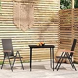 THOYTOUI 3-piece Garden Dining Set Black Outdoor Furniture Modern Design Smart Frame Durable Construction for Garden Dining Patio Seating