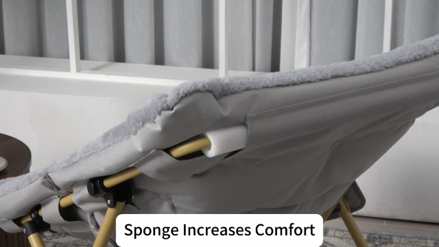 Sillón Plegable de Tela Peluche Gris miniatura 7