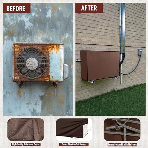 Image of Robustt 1.5 Ton Split AC Cover for Indoor and Outdoor Unit | Waterproof & Dustproof AC Covers with Sun Exposure and Rust Protection | Fabric