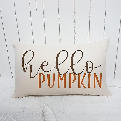 Miniatura 2 de GTEXT - Funda de almohada de otoño de 12 x 20 pulgadas, funda de cojín cuadrada de lino para decoración de otoño, calabaza, cuadrada, de lino, para